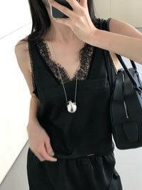 Korean APM Collection Lace Top and Skirt-Black (Instock)
