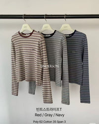 Korean APM Collection | Underson Vintage Stripe Long Sleeve T-Shirt (Instock)