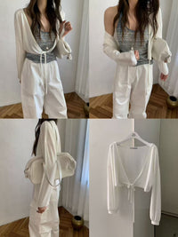 Korean APM Collection Tie Front Lightweight Cardigan (Instock)
