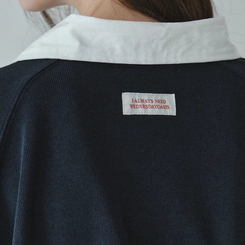 Korean Collection Serene Collar Sweatshirt – Navy (Instock)