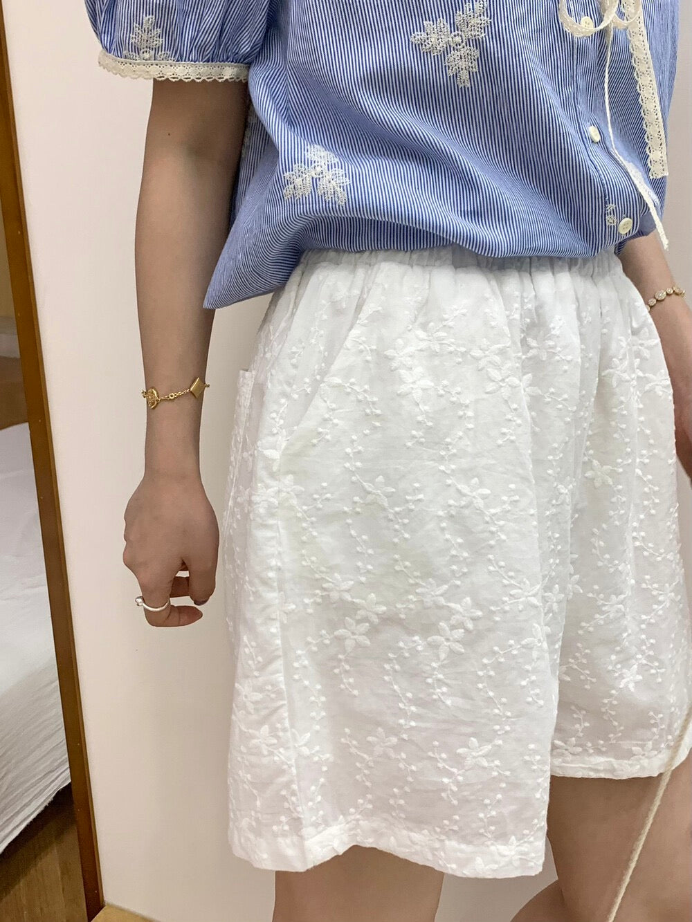 Kelly Designs Lace Waver White Shorts (Instock)