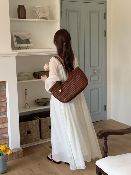 Korean APM Collection Brown Hand Make Leather Bag (Instock)