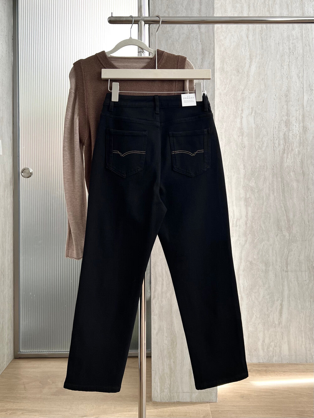 Kelly Designs Straight Black Napping Jeans (Instock)