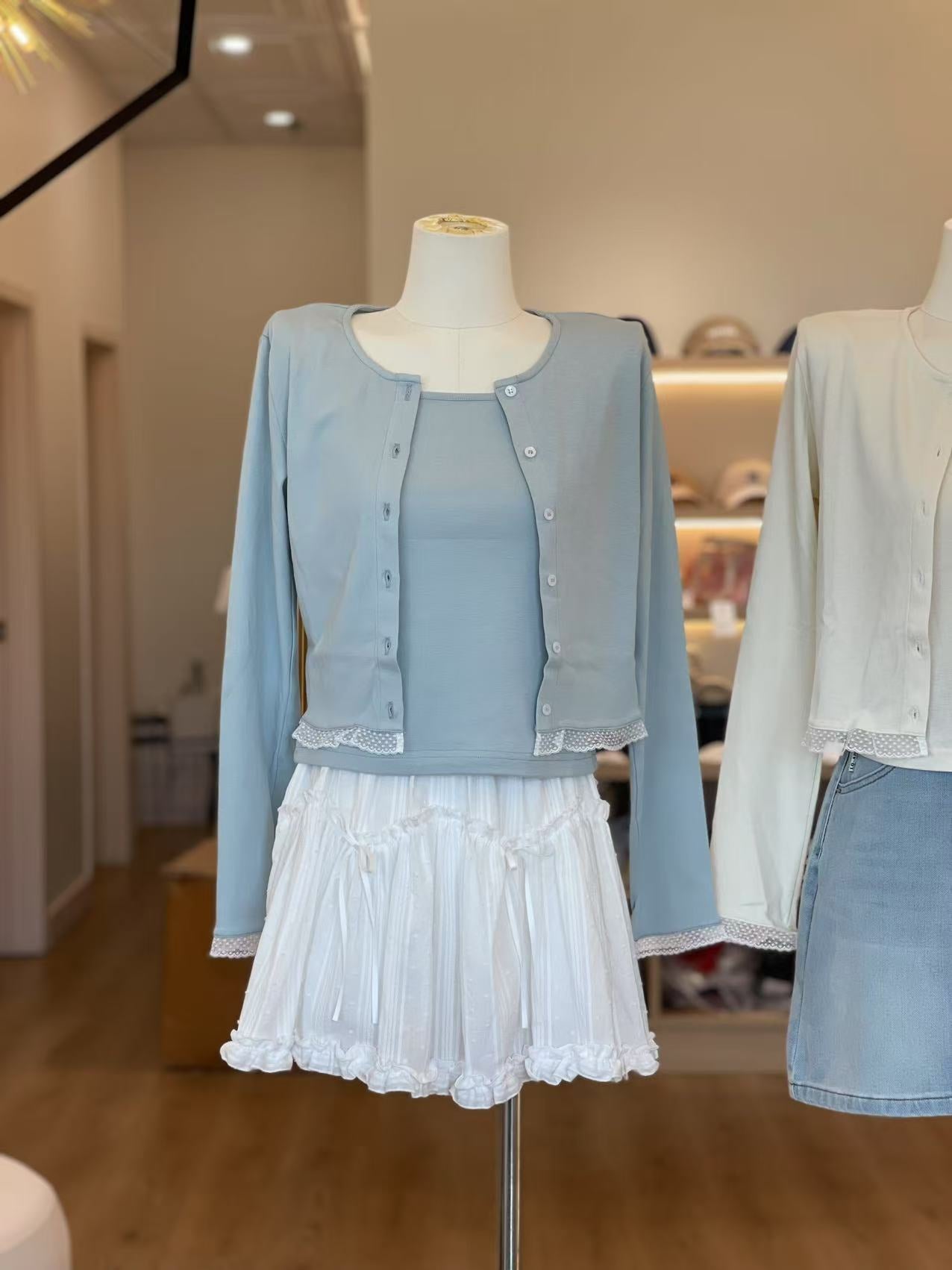 Kelly Designs Three Colors Cami Top and Cardigan Set (Instock)