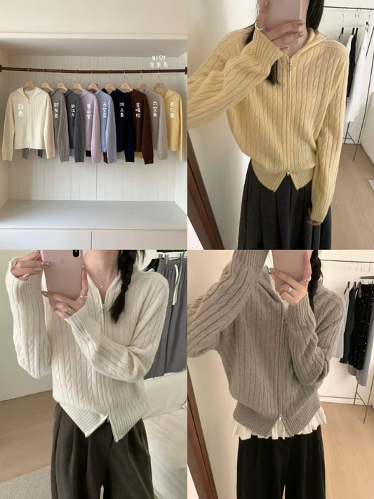 Kelly Designs Wool Multiple Colors Zip Up Cardigan (Instock)