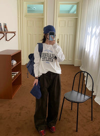 Kelly Designs Oversized Varsity Graphic Long Sleeve Tee (Instock)