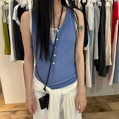 Korean APM Collection Fake 2Pcs Tank Top - 3 Colors (Instock)