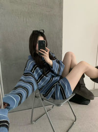 Kelly Designs Blue Stripe 2Pcs Set (Instock)