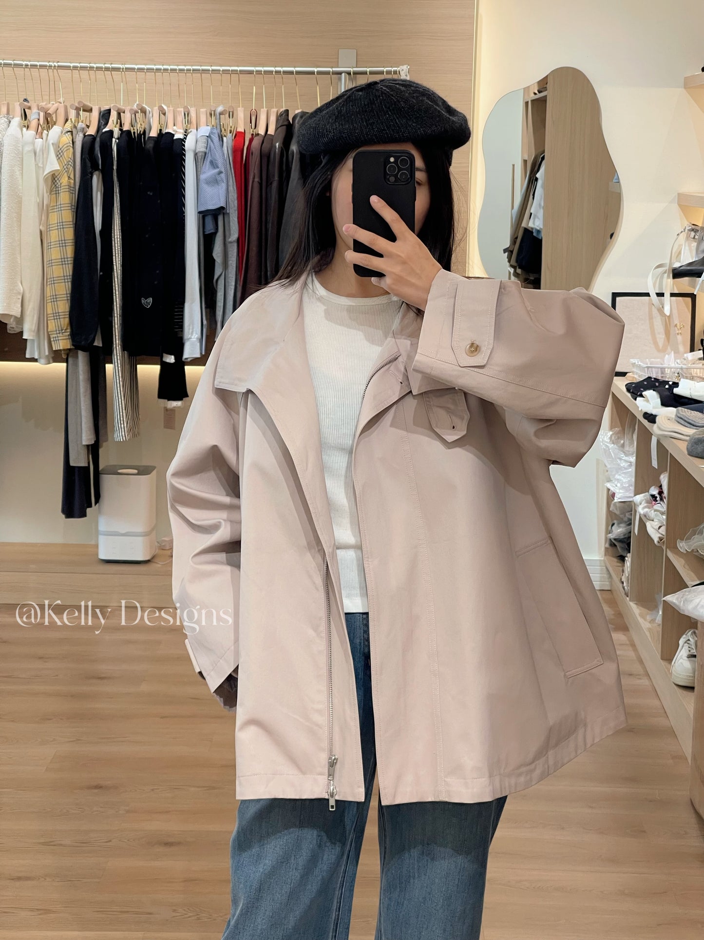 Kelly Designs Oversize Two Colors Cape Trench Coat (Instock)