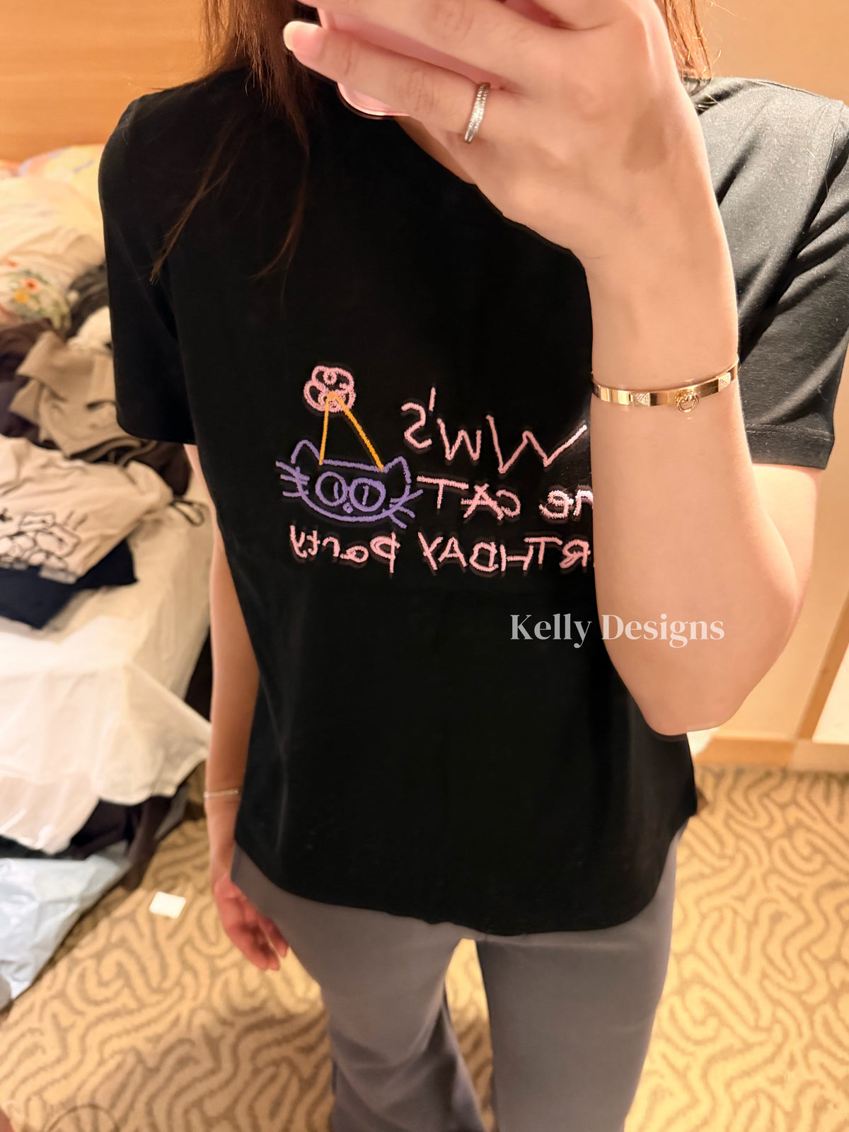 Korean APM Collection Birthday Party Black Tshirt (Instock)