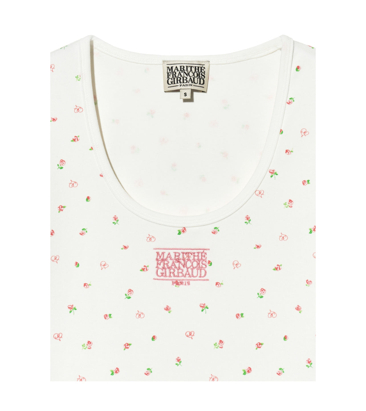 Marithe W Flower Short Sleeves TEE White(Preorder）