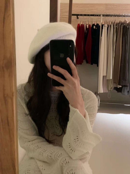 Kelly Designs White Knitting Hat(Instock)