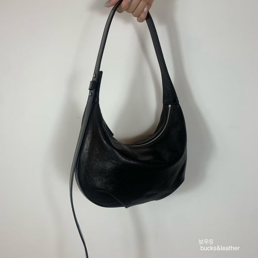 Korean APM Collection BUCKS&LEATHER Black Leather Bag (Preorder)