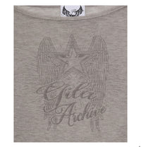 Gila Archive Star Wing Sheer Graphic Long Sleeve Top – GY (Instock)