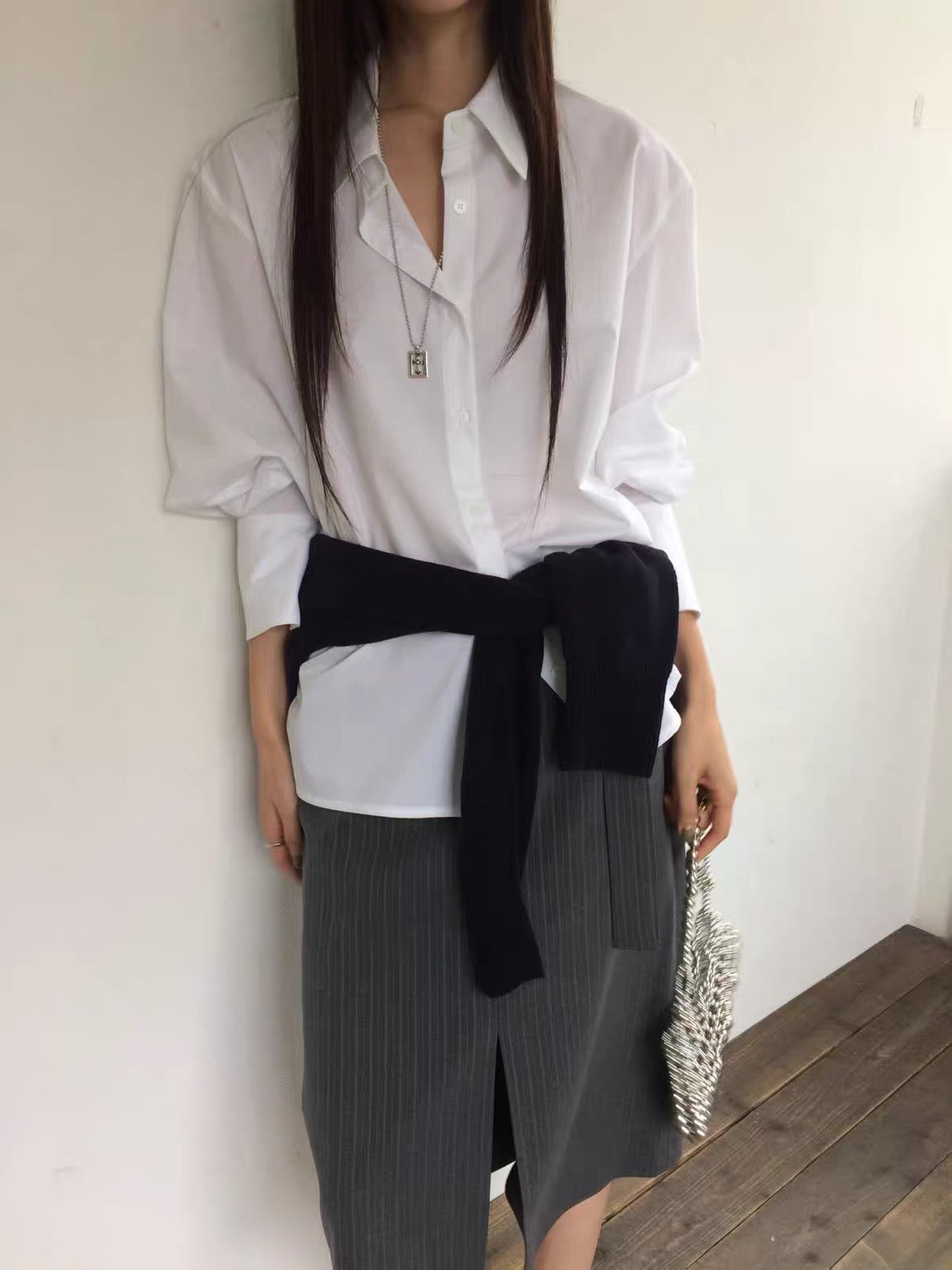 Korean APM Collection Oversized White Button-Up Shirt (Instock)