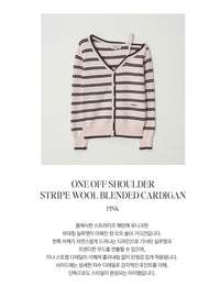 Rolarola Off-Shoulder Striped Wool-Blend Cardigan - 4 colors (preorder)