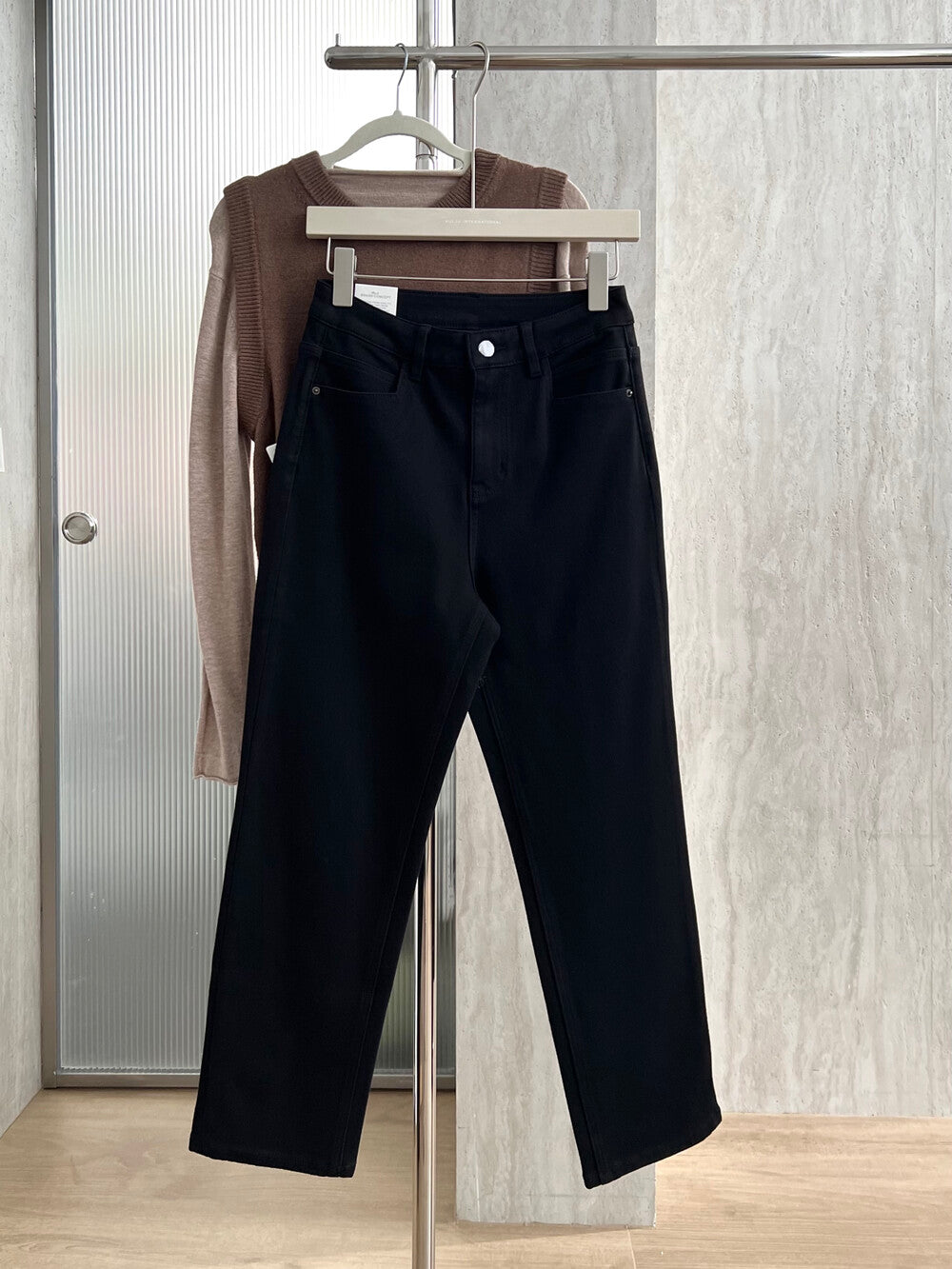 Kelly Designs Straight Black Napping Jeans (Instock)