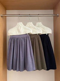 Kelly Designs Corduroy Semi-Elastic Midi Skirt (Instock)