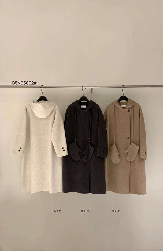 Kelly Designs Wool Oatmea Coat With Gloves (Instock)