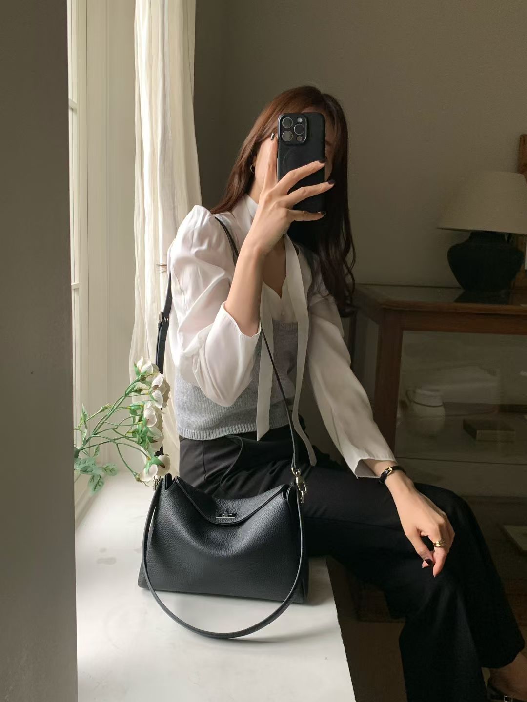 Korean APM Collection Three Colors Leather Bag-2 Straps (Instock)