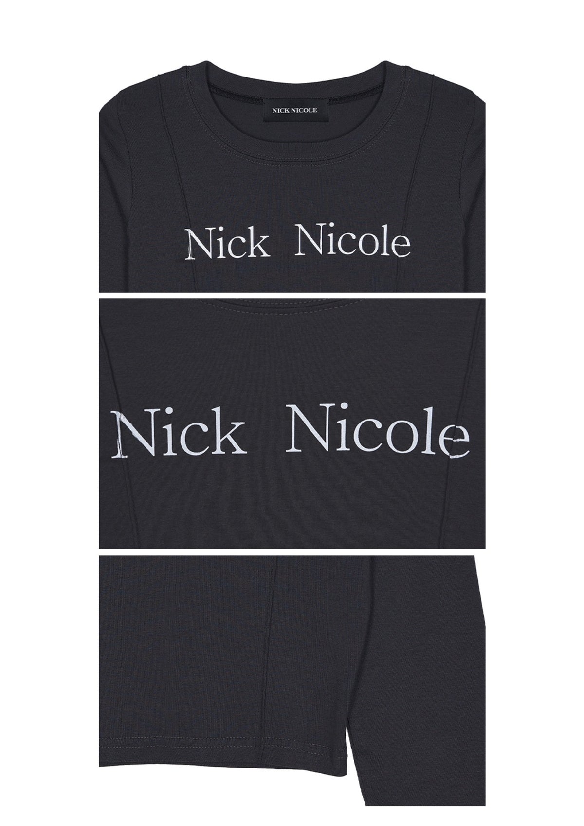 Korean Collection Nick Nicole Crop Top_Charcoal (Instock)