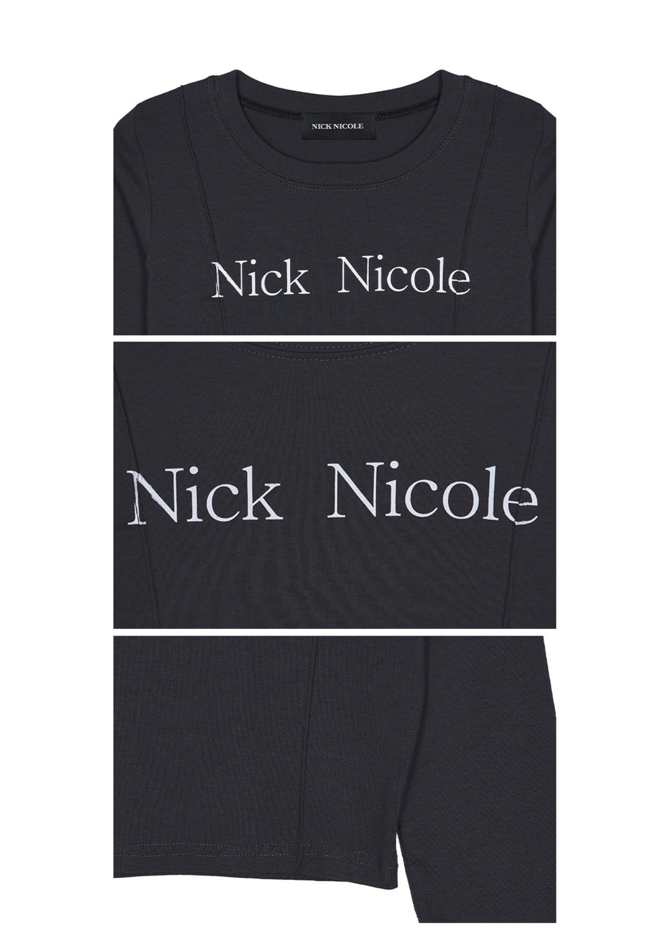 Korean Collection Nick Nicole Crop Top_Charcoal (Instock)