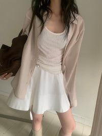 Korean APM Collection Spring Shirt-Khaki/Pink (Instock)