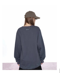 ASON Bebe Oversized Long Sleeve T-Shirt – Charcoal (Instock)