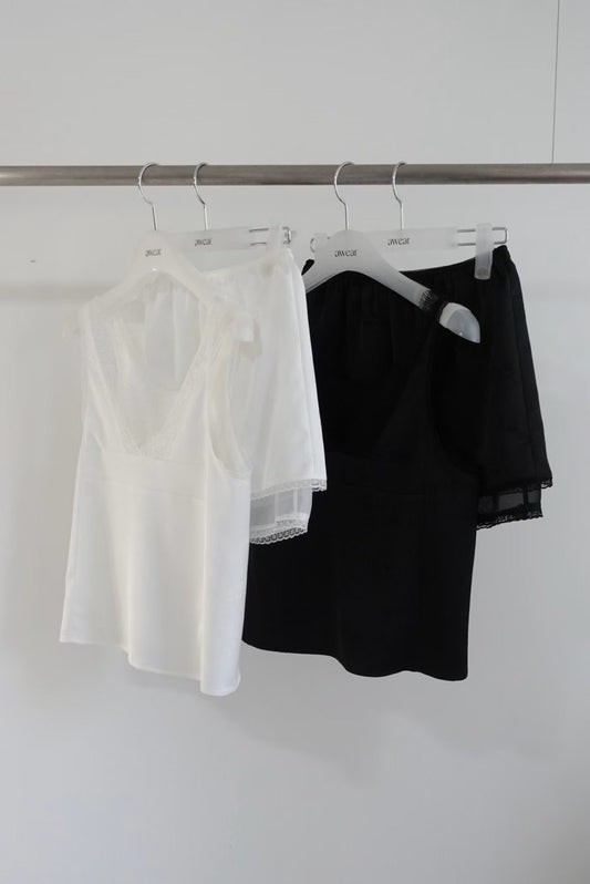 Korean APM Collection Lace Top and Skirt-White (Instock)