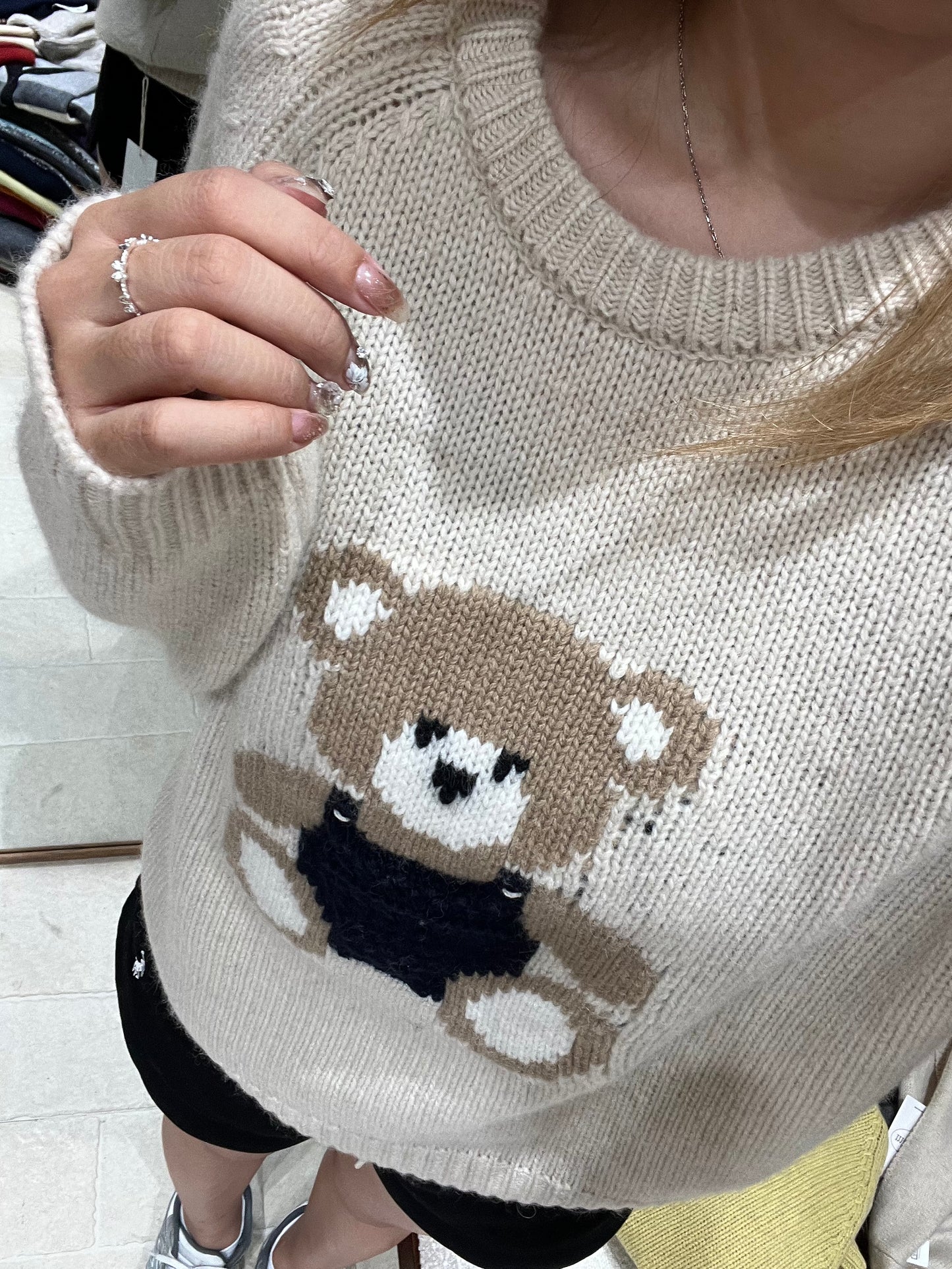 Kelly Designs Bears Wool Beige Sweatshirt (Instock)