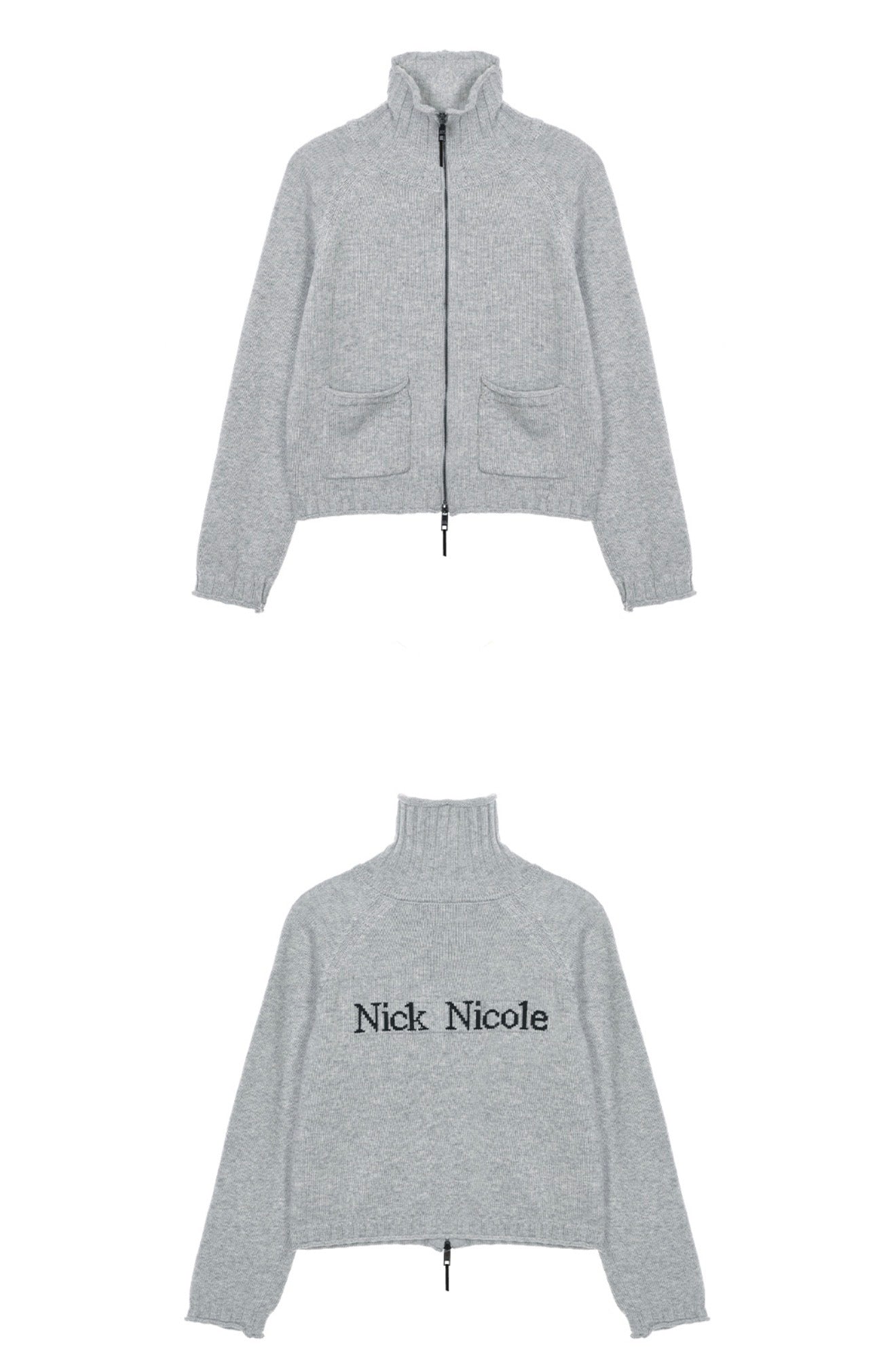 Korean Collection Nick Nicole Jaquard Knit Cardigan-Grey (Instock)