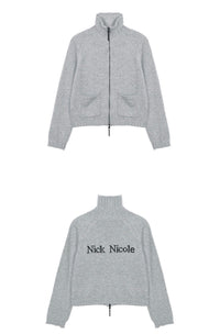 Korean Collection Nick Nicole Jaquard Knit Cardigan-Grey (Instock)