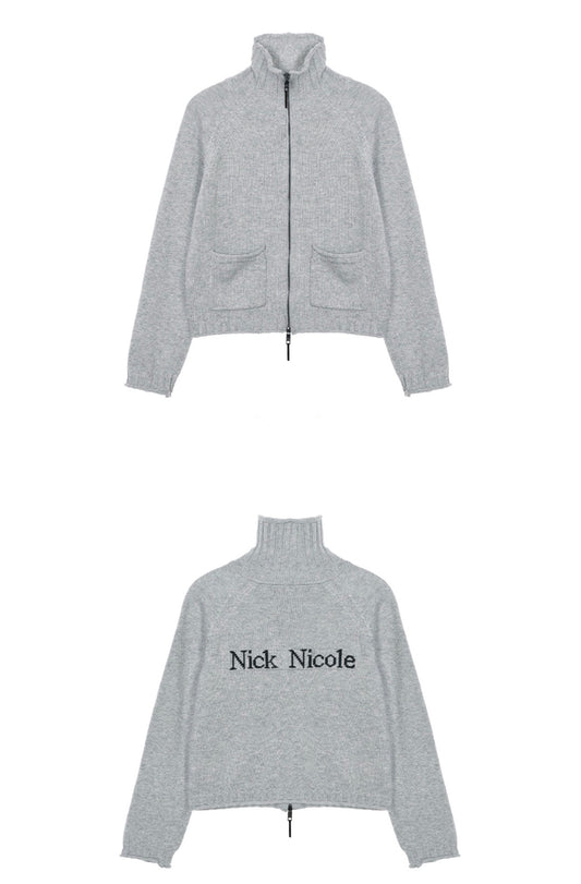 Korean Collection Nick Nicole Jaquard Knit Cardigan-Grey (Instock)