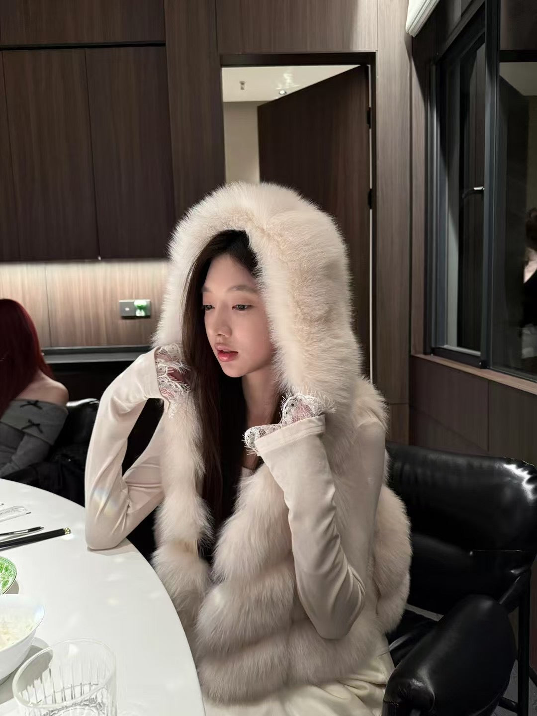 Kelly Designs Fox Fur Vest 4 colors Hoodie Jacket (Instock)