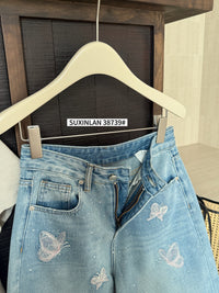 Kelly Designs Four Season Embroidery Butterflies Jeans(Instock)