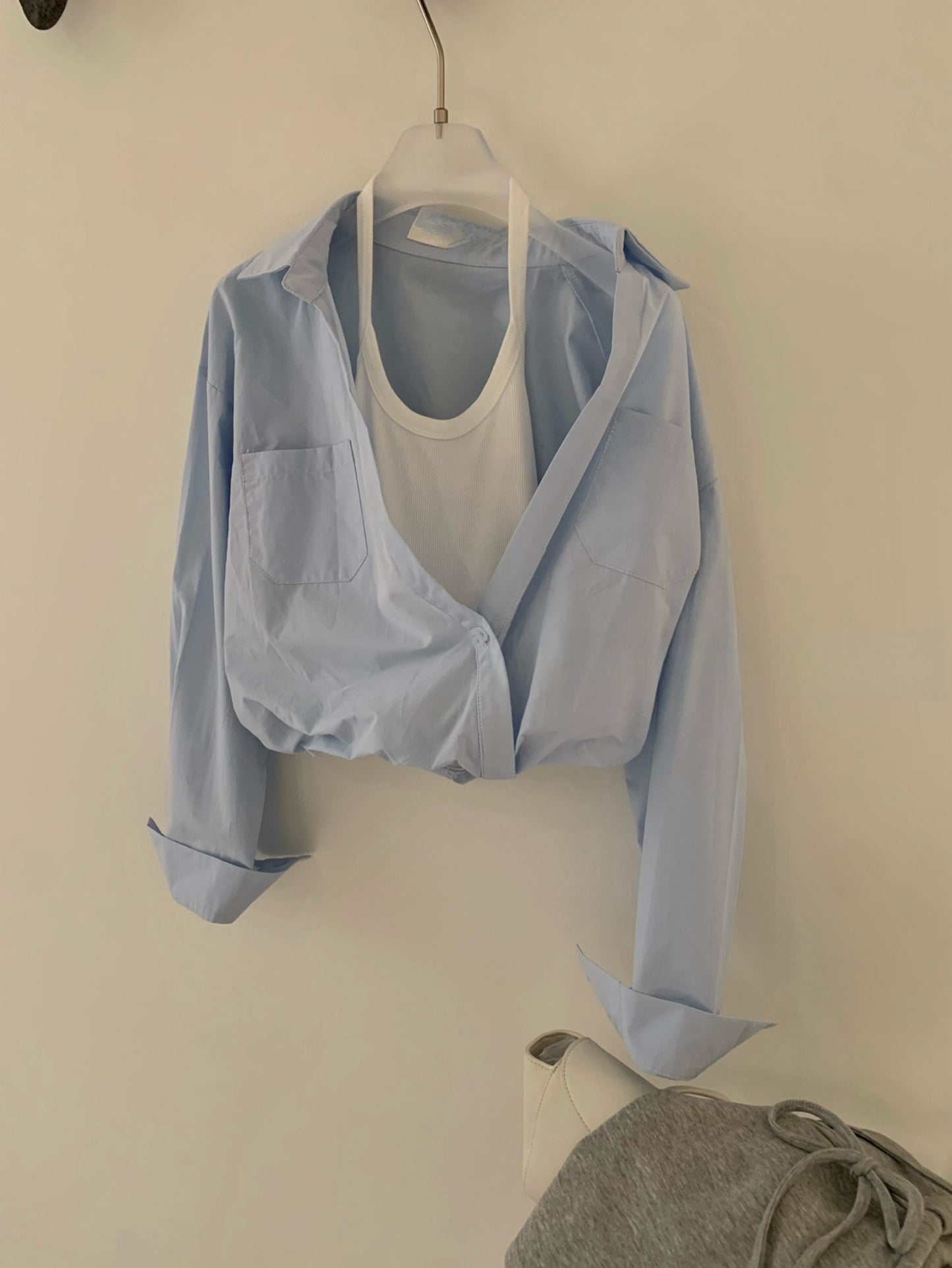 Kelly Designs 2-Piece Casual Set – Fake 2Pcs Shirt, & Mini Skirt (Instock)