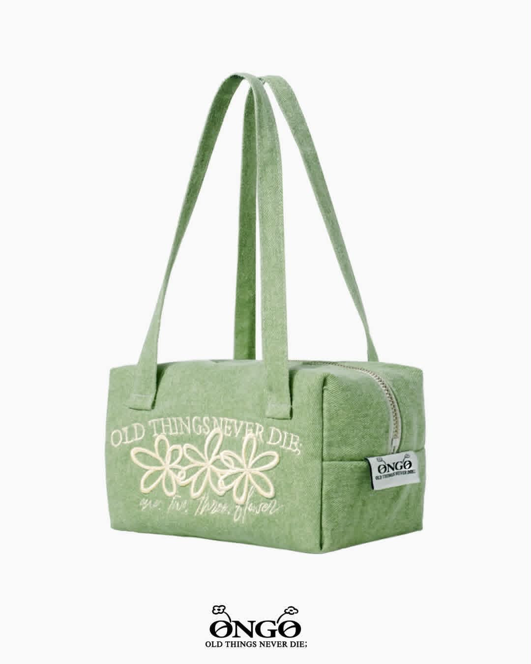 Korean Collection ONGO Flower Handle Pouch Bag - 3 Colors (Preorder)