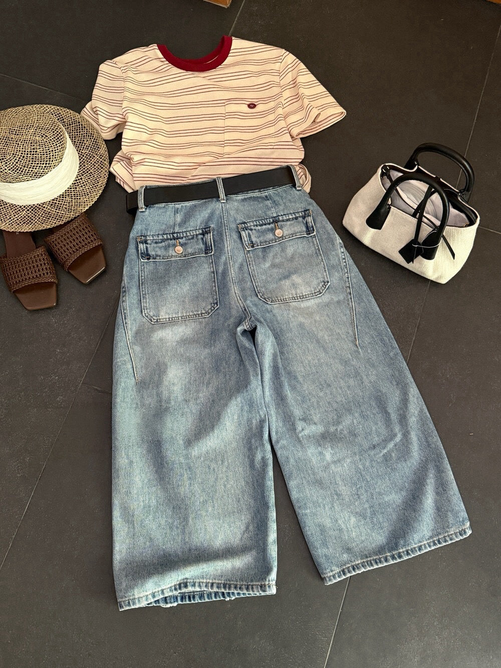 Kelly Designs Casual Blue Jeans With Belt(Instock)