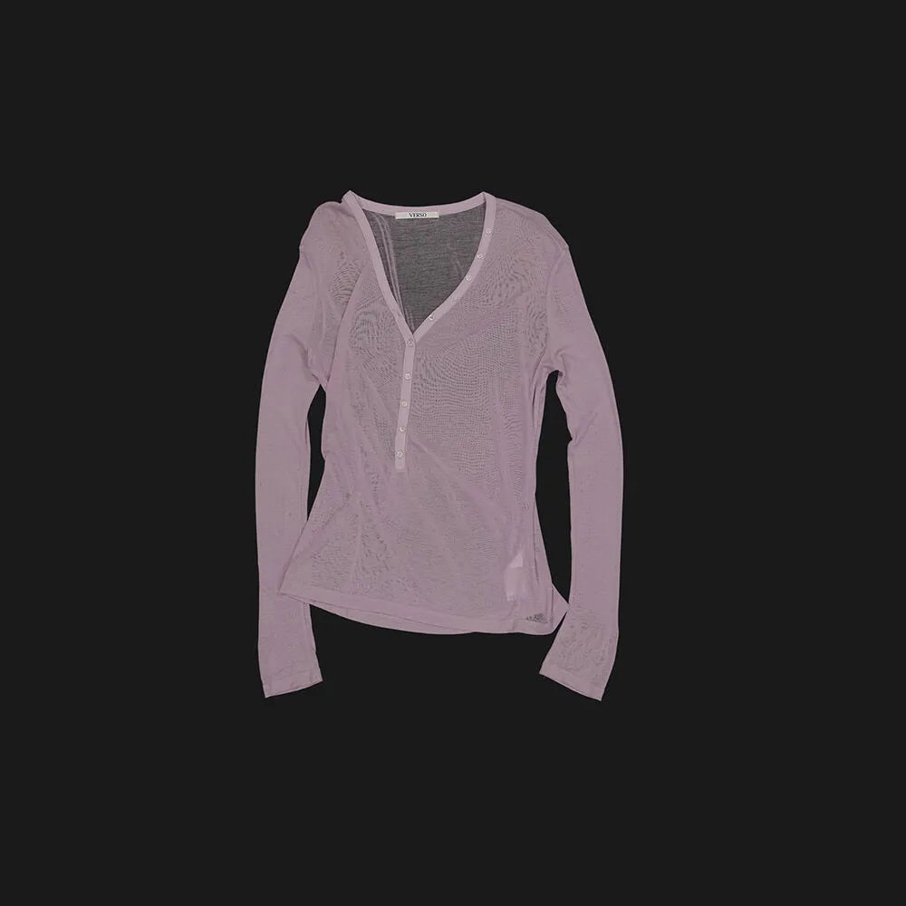 Korean Verso Henley V-neck Top (Instock)