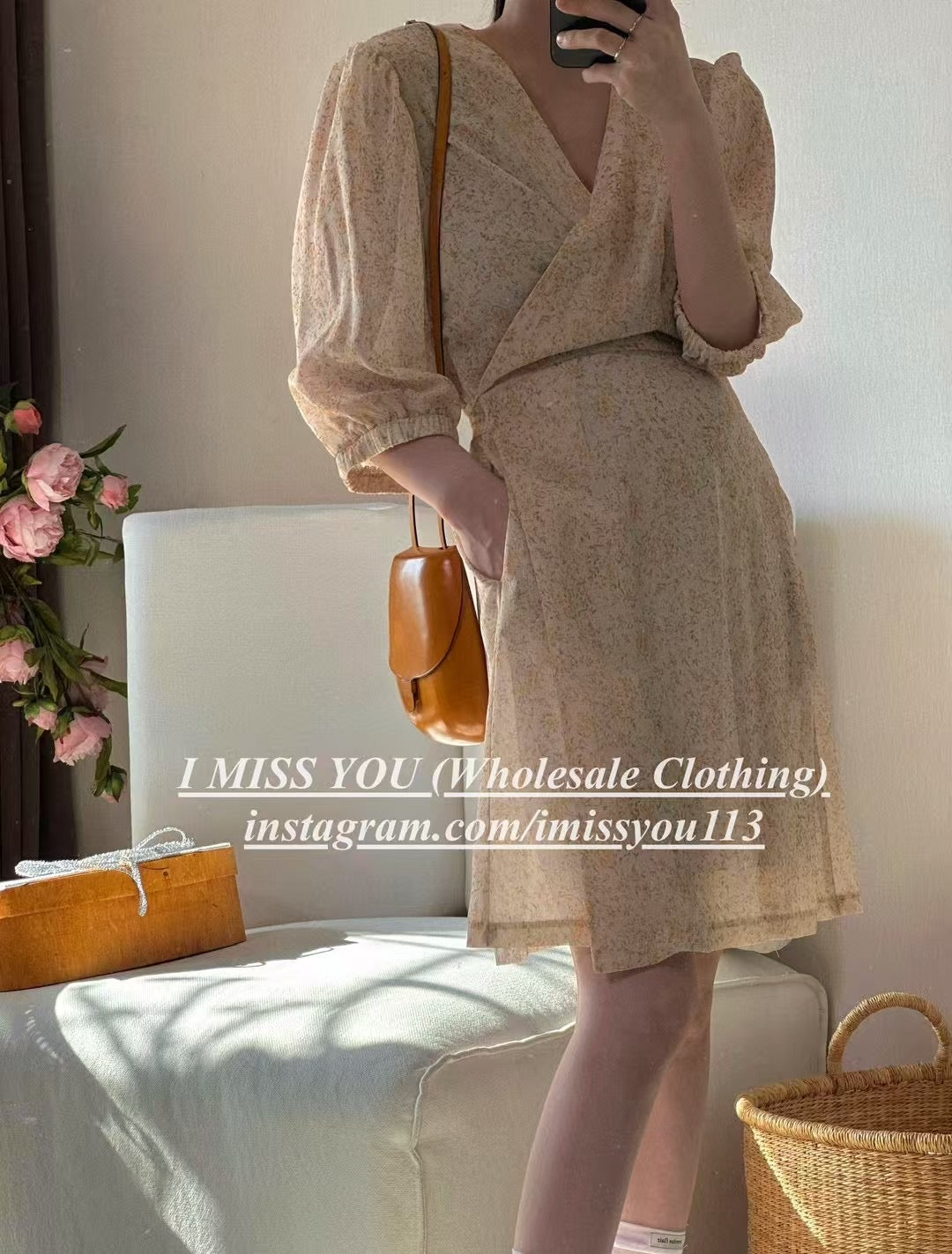 Korean APM Collection I Miss You Yellow Mid Dress (Instock)