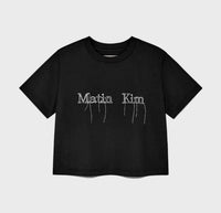 MATIN KIM LOGO THREAD POINT CROP TOP IN BLACK (Instock)