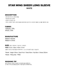 Gila Archive Star Wing Sheer Graphic Long Sleeve Top – WH (Instock)