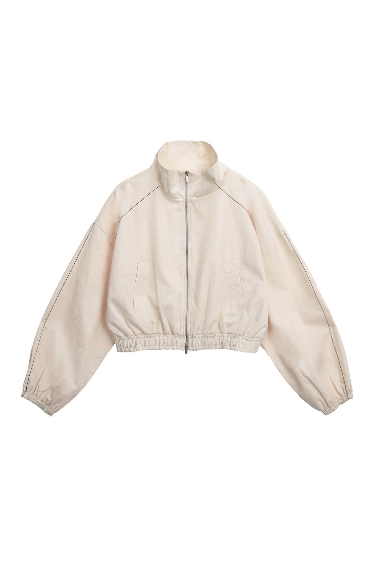 MATIN KIM ROUGH COATING CROP BOMBER ベージュ MATIN KIM ROUGH COATING CROP BOMBER IN CREAM (Instock) – Kelly Designs