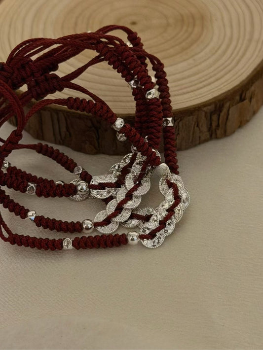 Kelly Designs Red String Five Emperor Coins Bracelet (Instock)