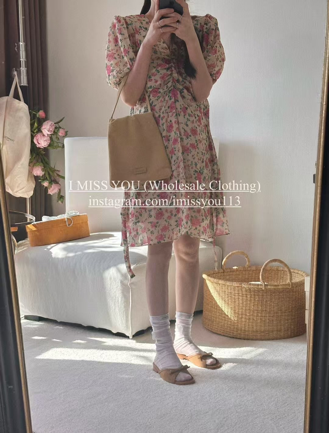 Korean APM Collection I Miss You pink Flower Dress (Instock)