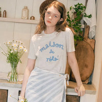 Rolarola MAISON DE ROLA EMBROIDERY T-SHIRT Melange Gray (Instock)