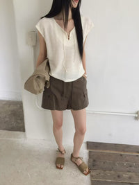 Korean APM Collection Cargo Pocket Shorts – Khaki (Instock)