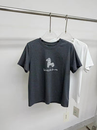 Kelly Designs Lace Horse Charcoal Tshirt（Instock)