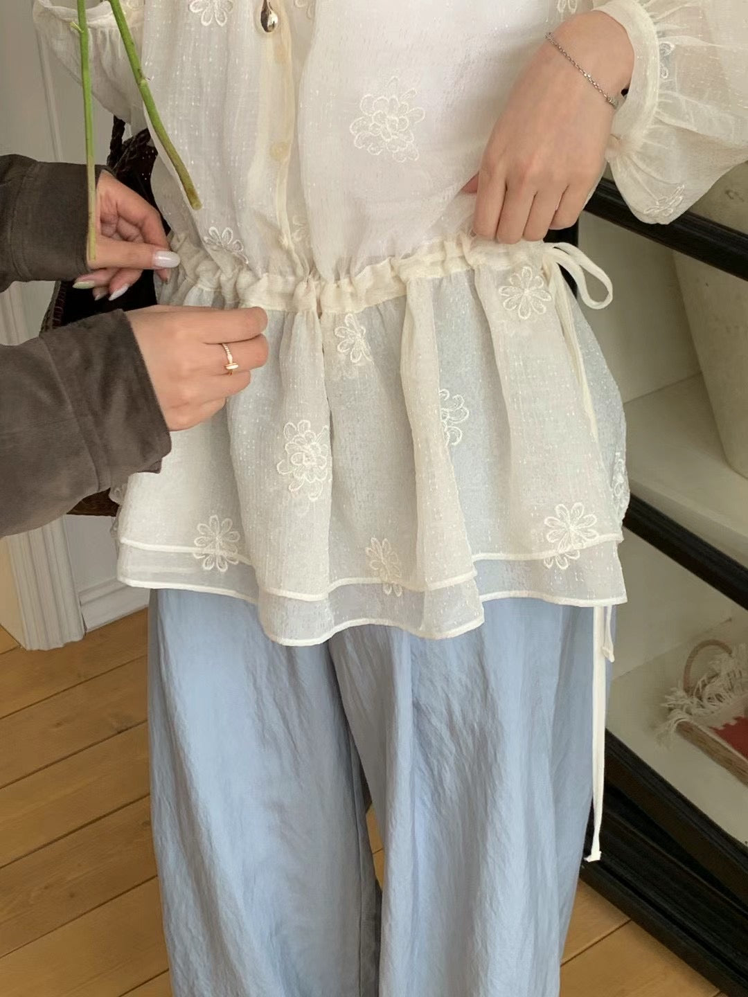 Korean APM Collection Beige Blouse (Instock)