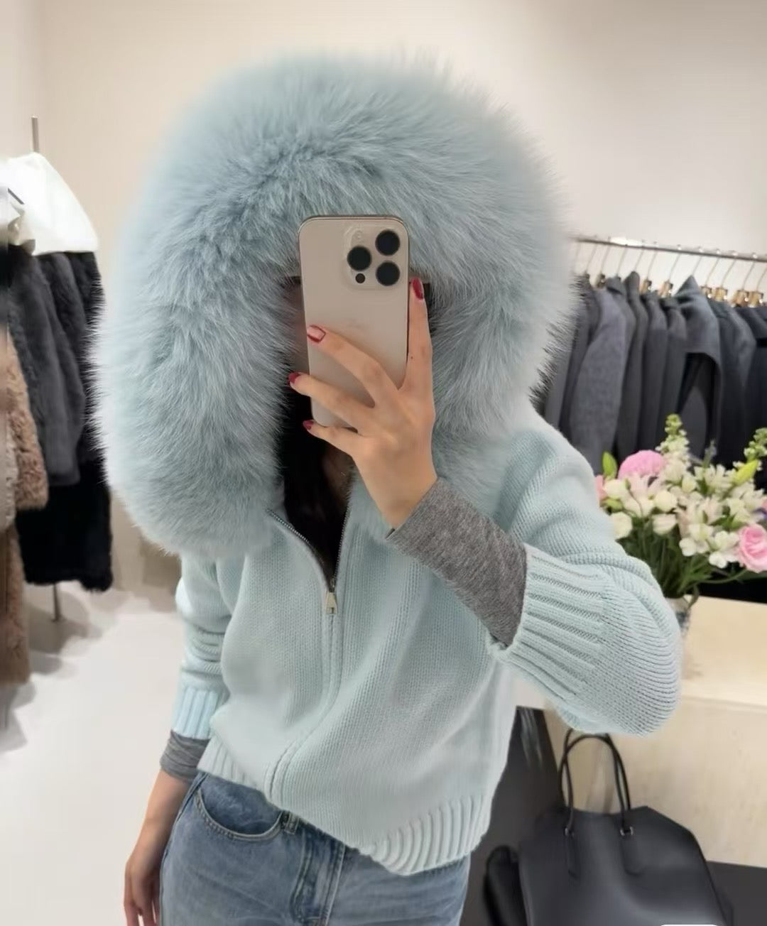 Kelly Designs 9 Colors Fox Fur Zip Up Jacket (Instock)